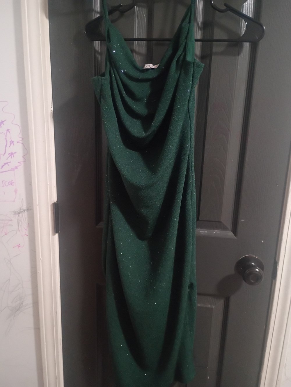 Inspired Hearts Elegant Green Cowl Neck Slip Dress